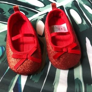 Red glittery shoes